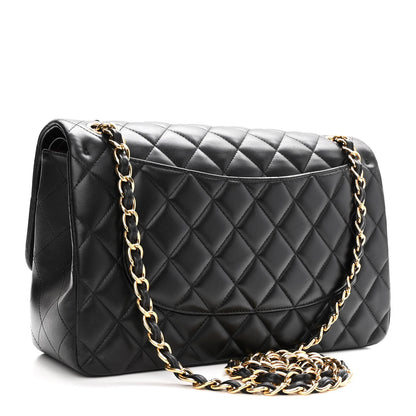 Chanel Lambskin Quilted Jumbo Double Flap Black 3 of 11