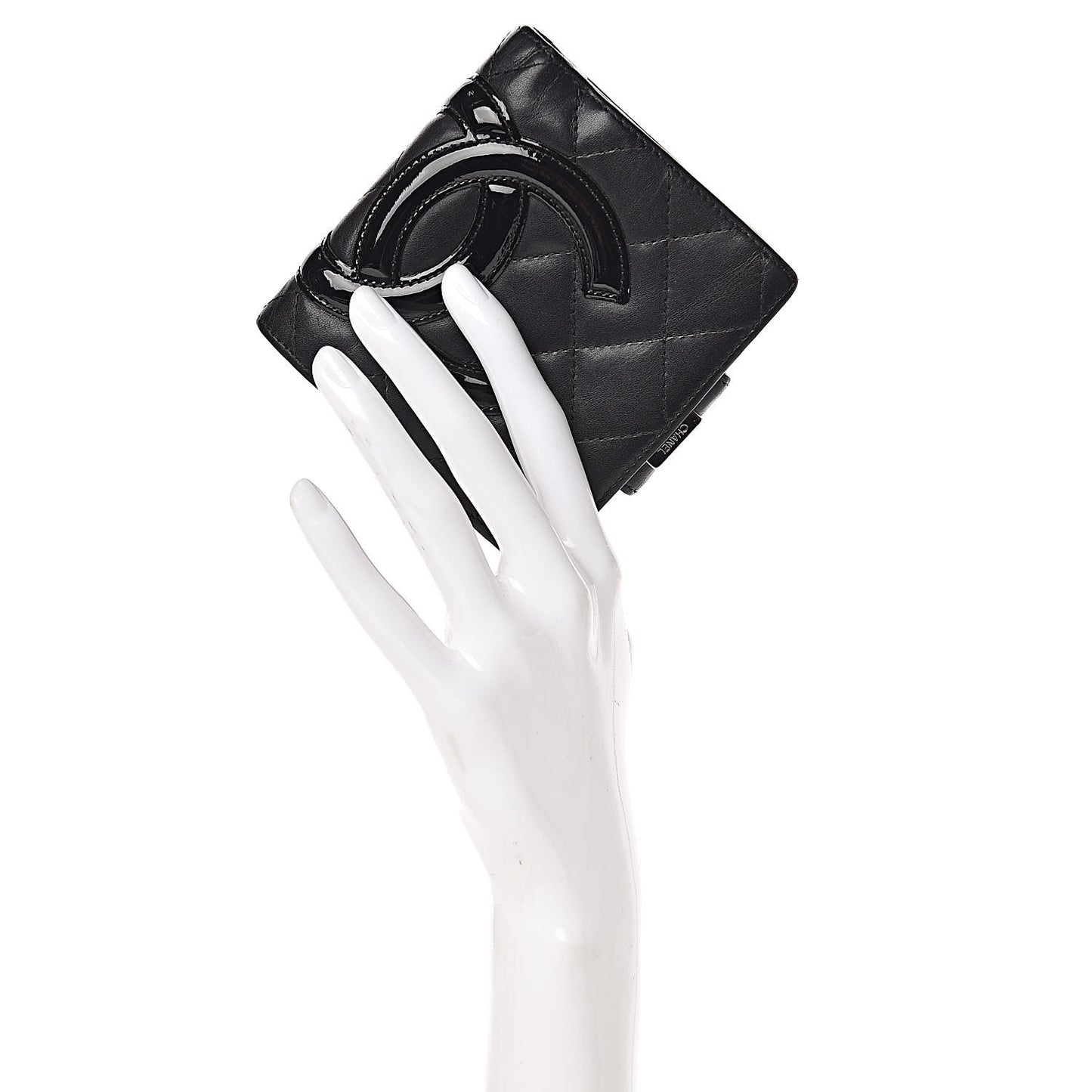Calfskin Quilted Cambon Bi-Fold Wallet Black