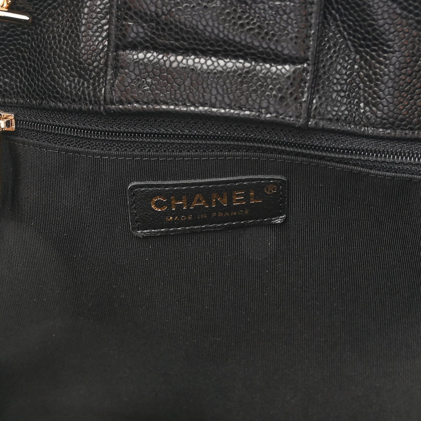Caviar Quilted Large Shopping Tote Black