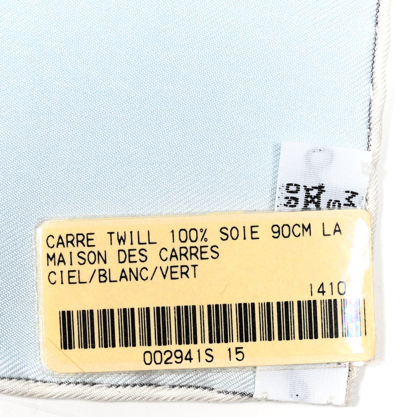 Silk La Maison des Carres Scarf 90 Ciel White Vert