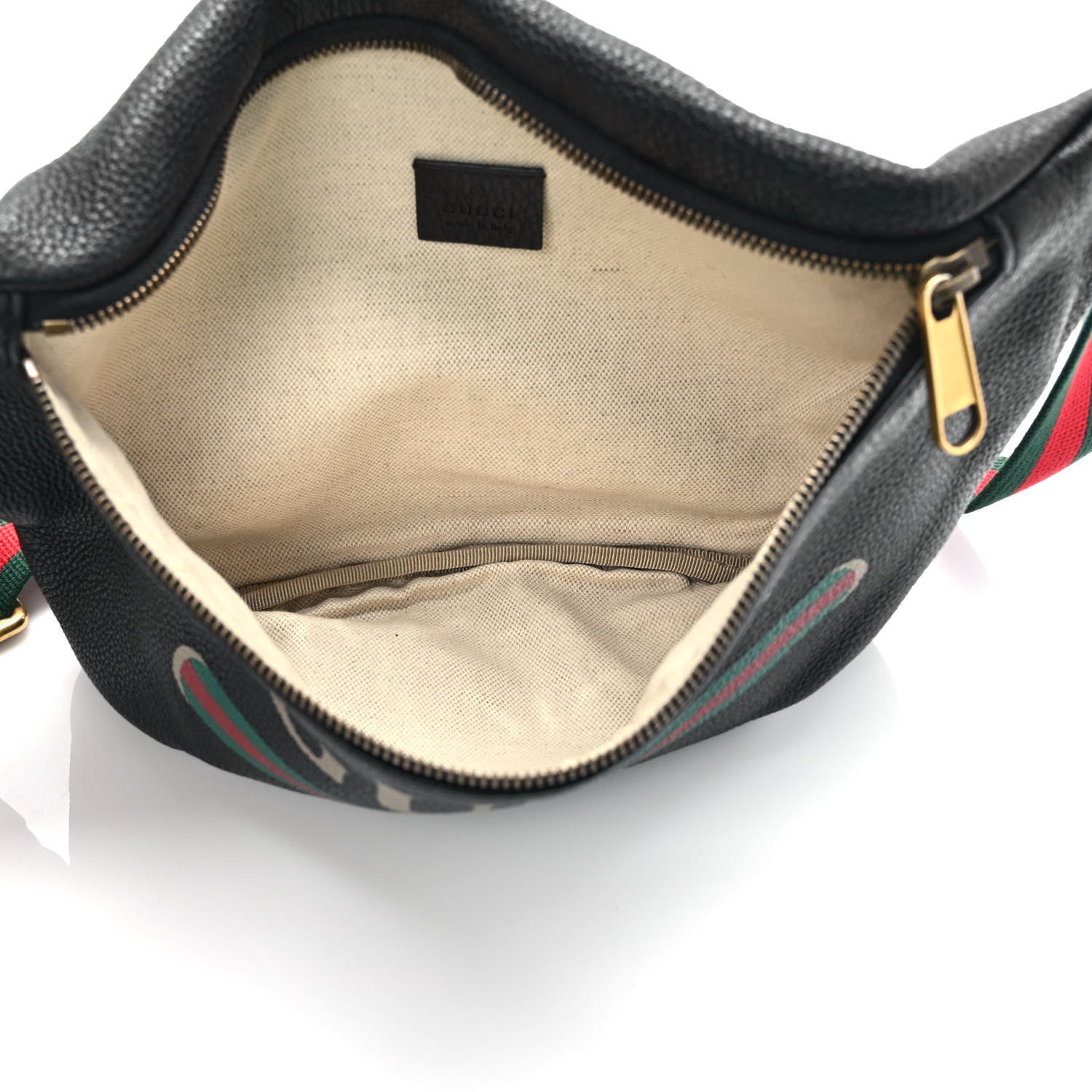 Gucci Grained Calfskin Logo Belt Bag Black 5 of 9