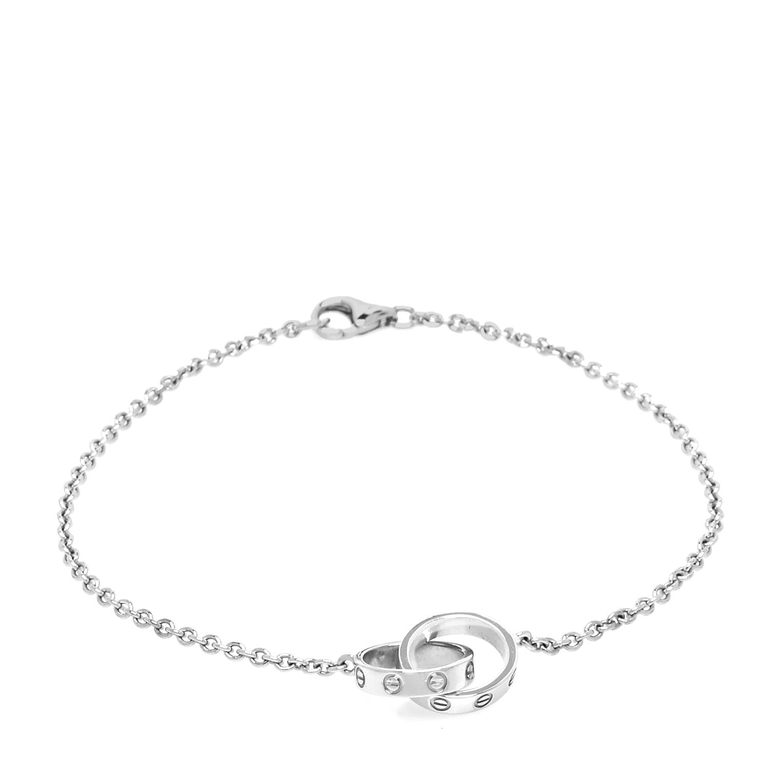 Cartier 18K White Gold Interlocking LOVE Bracelet 1 of 6