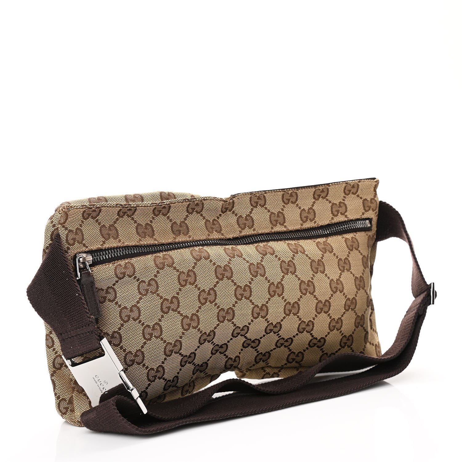 Gucci GG Monogram Double Pocket Belt Bag Dark Brown 3 of 10