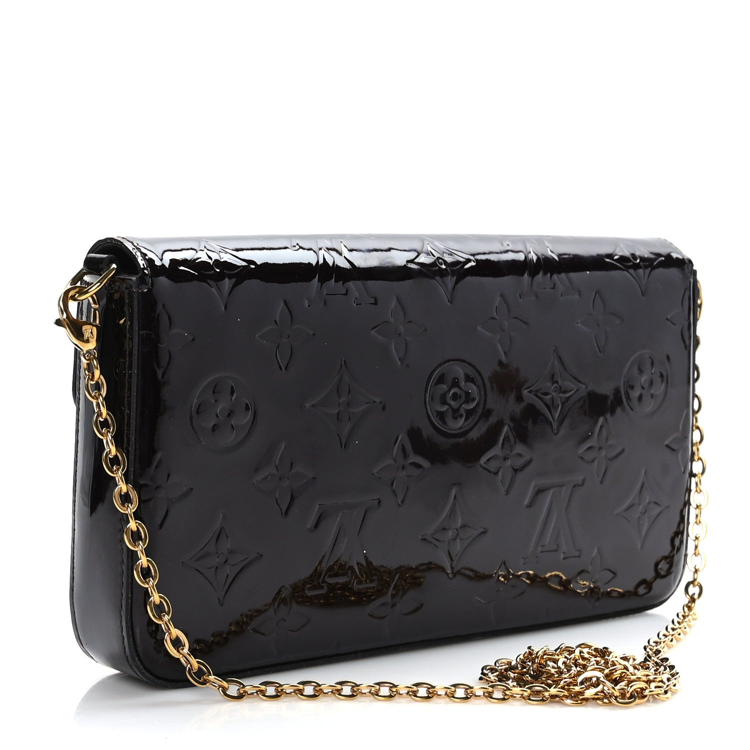 Louis Vuitton Vernis Pochette Felicie Chain Wallet Amarante 4 of 9