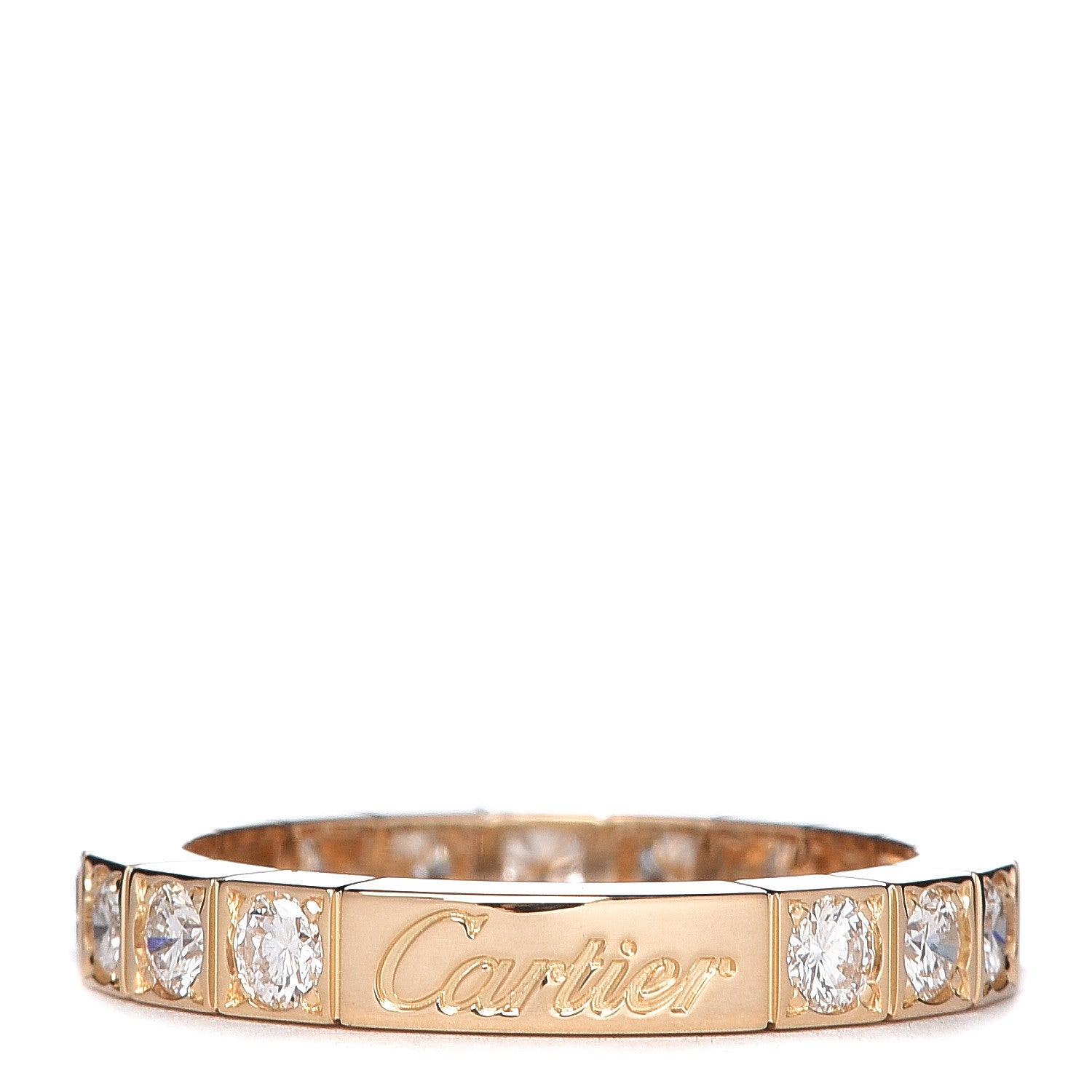 Cartier 18K Yellow Gold Diamond Lanieres Eternity Ring 49 4.75 3 of 5