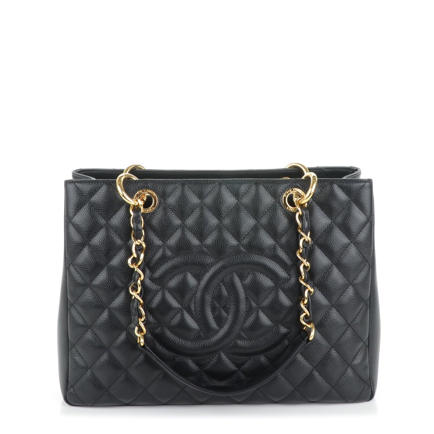 Caviar Quilted Grand Shopping Tote GST Black