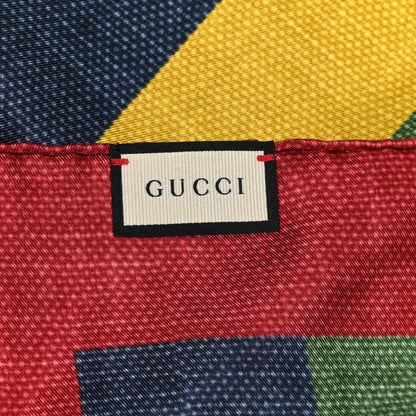 Gucci Silk Marley Stripe Scarf Red Multicolor 4 of 4