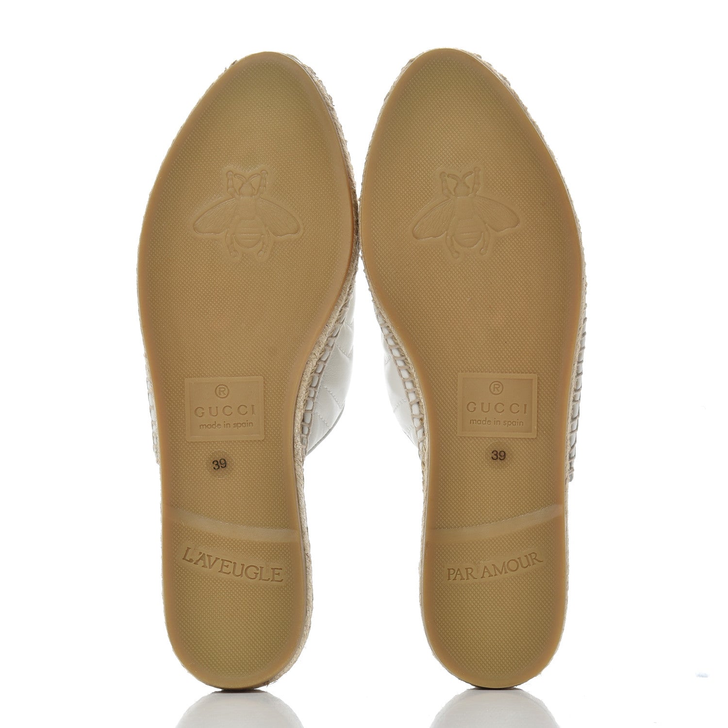 Gucci Nappa Matelasse GG Marmont Espadrille Slippers 39 Great White 5 of 14