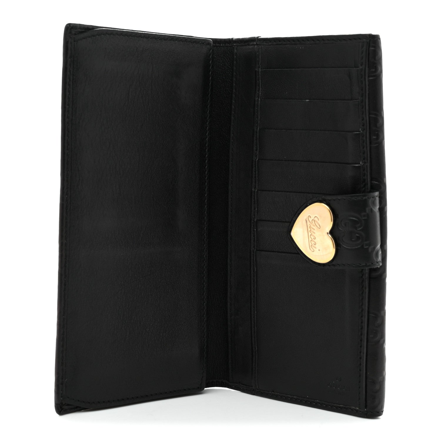 Gucci Guccissima Heart Continental Wallet Black 5 of 7
