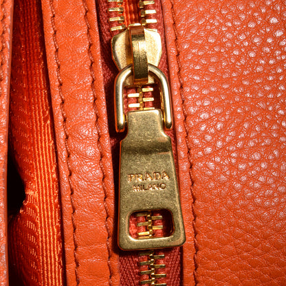 Prada Vitello Daino Leather Large Hobo Papaya 9 of 11