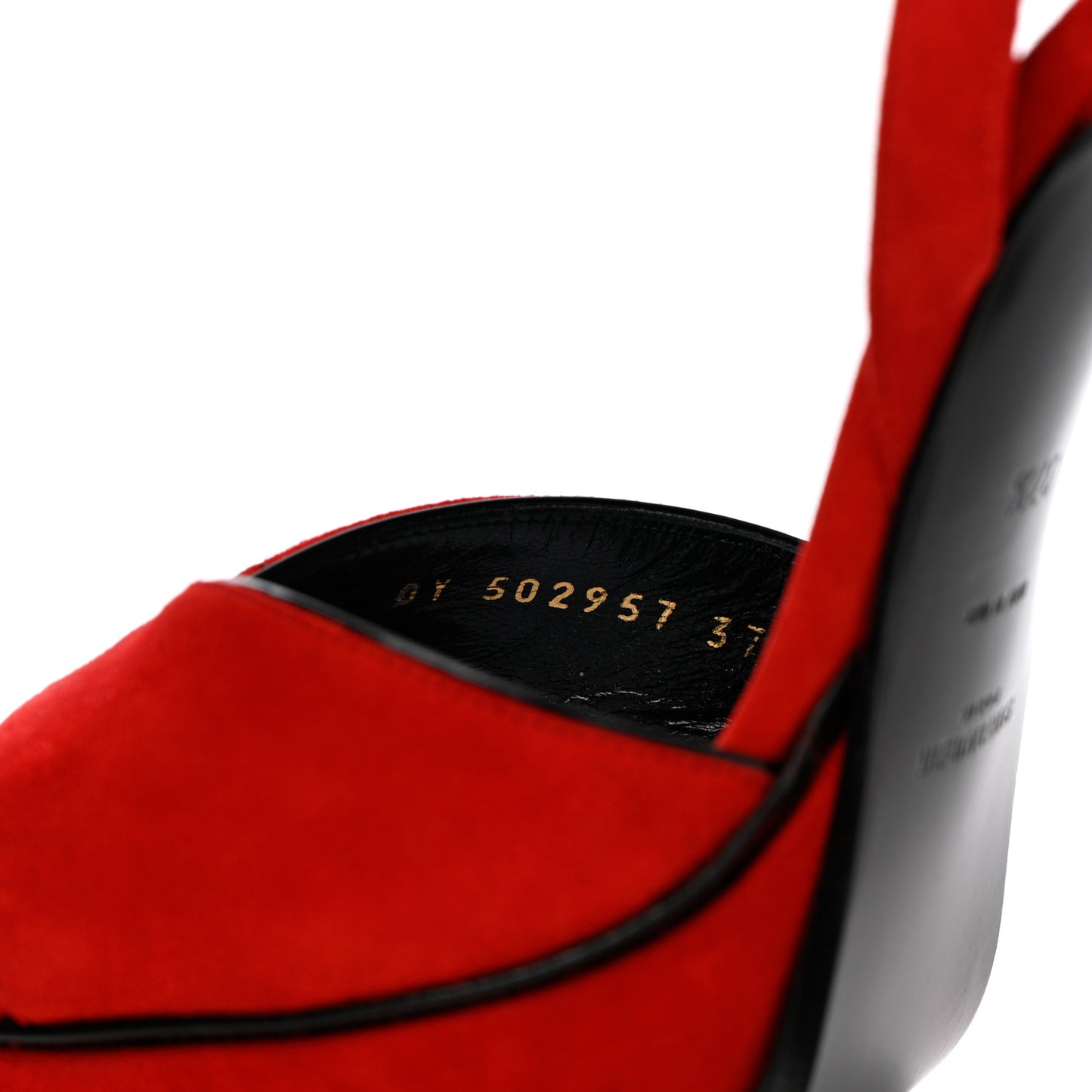 Kid Scamosciato Tribute 105 Open Toe Platform Sandals 37.5 Rouge Eros