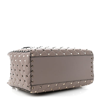 Valentino Garavani Nappa Rockstud Spike Double Handle Tote Poudre 4 of 9