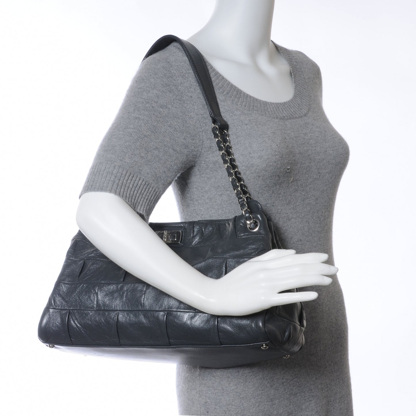 Lambskin Igloo Shoulder Bag Grey