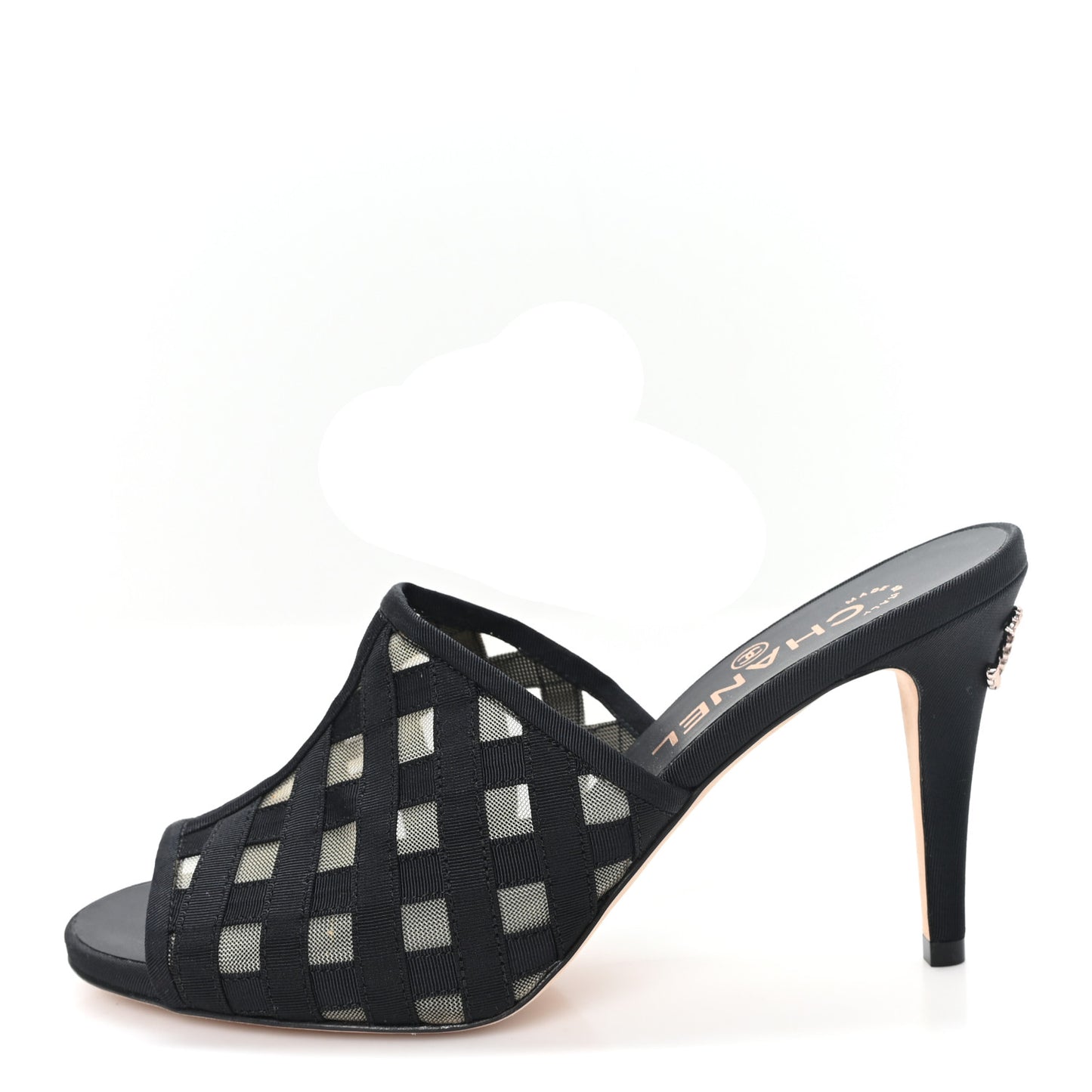 Mesh Grosgrain CC Mules 37 Black 37