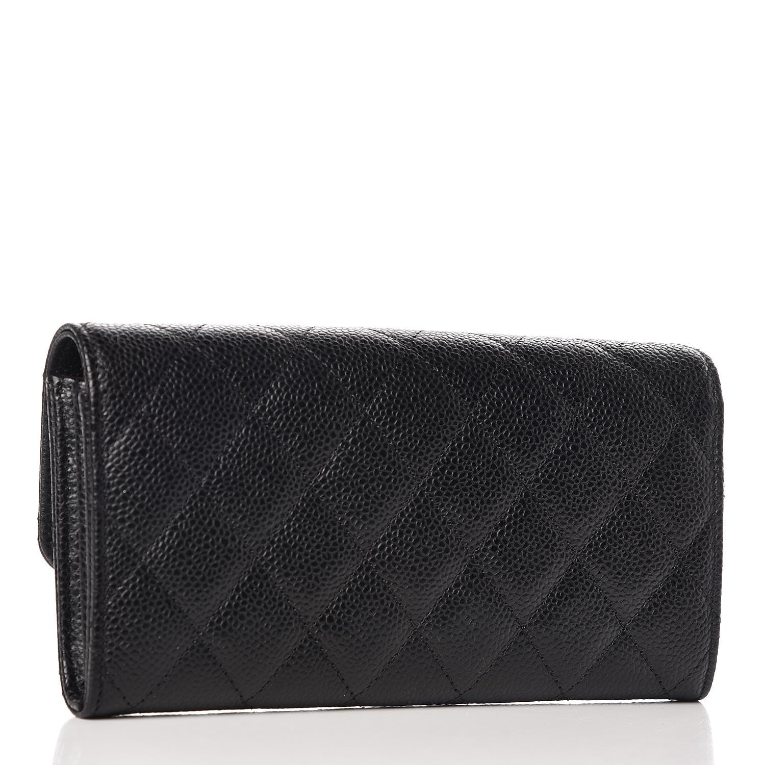 Chanel Caviar Quilted Large Gusset Flap Wallet Black 3 of 11