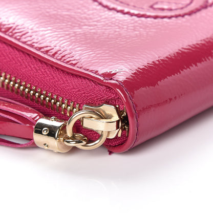 Gucci Vernice Naplack Soho Compact Disco Zip Around Wallet Bright Bouganville 9 of 10