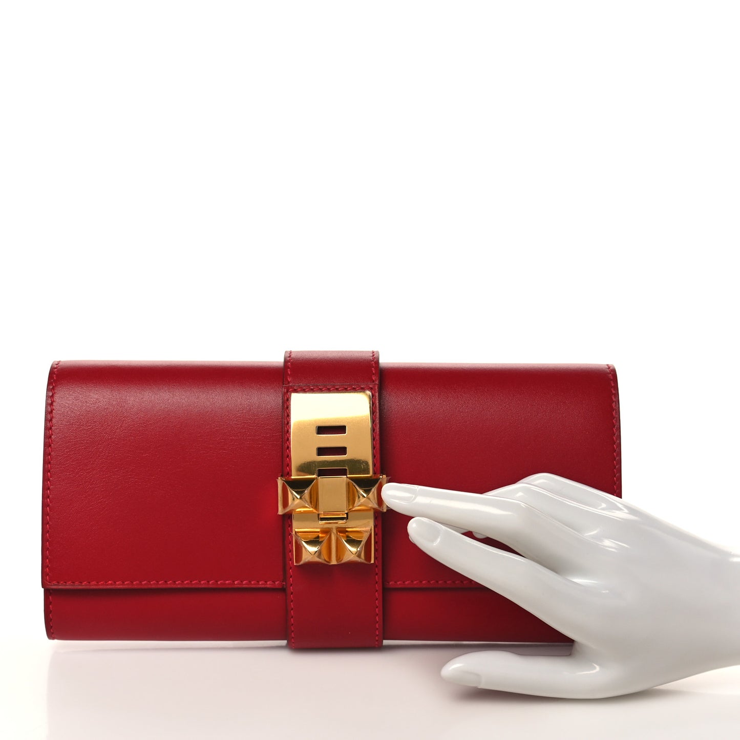 Tadelakt Medor 23 Clutch Rouge Vif
