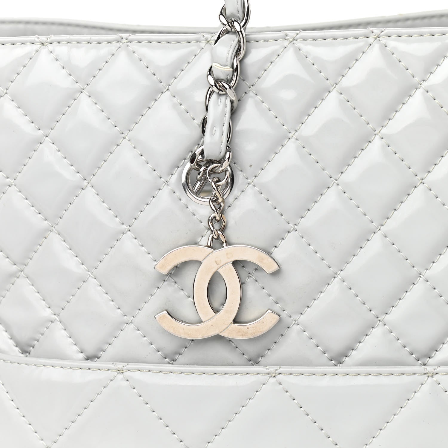 Chanel Vinyl Quilted Large In The Business Tote Light Grey 13 of 14