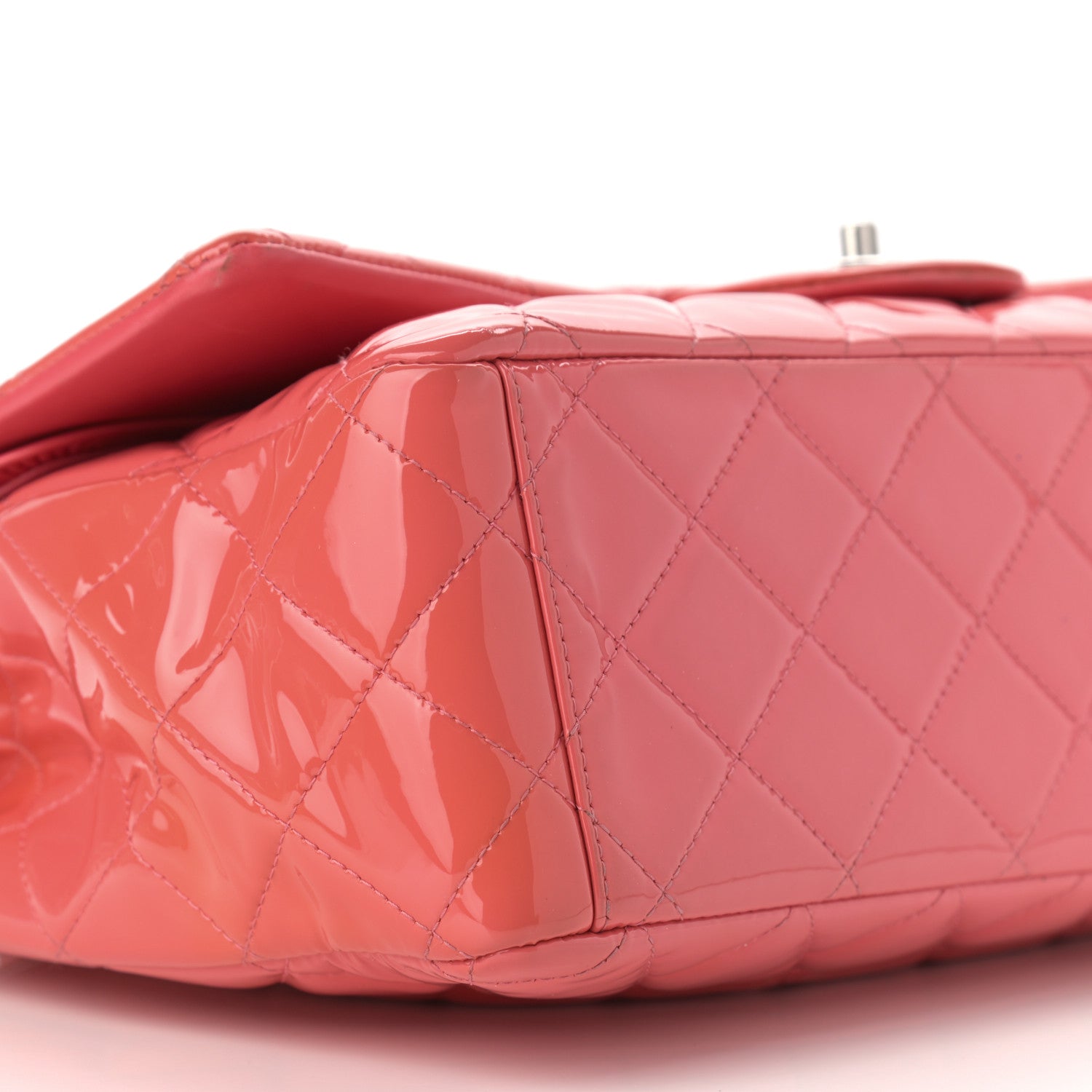 Chanel Patent Quilted Maxi Double Flap Pink 9 of 12