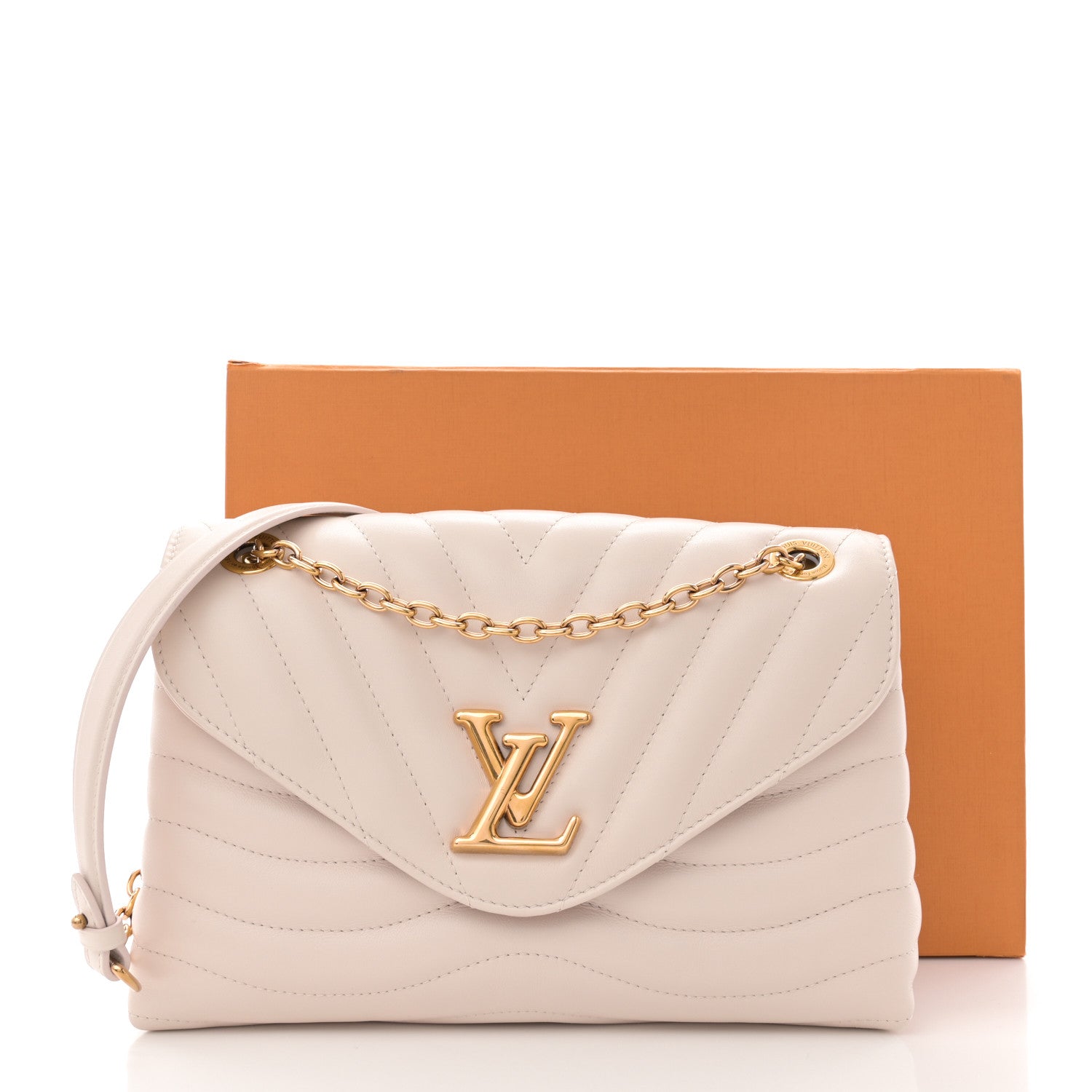 Louis Vuitton Calfskin LV New Wave Chain Bag GM Ivory 9 of 9