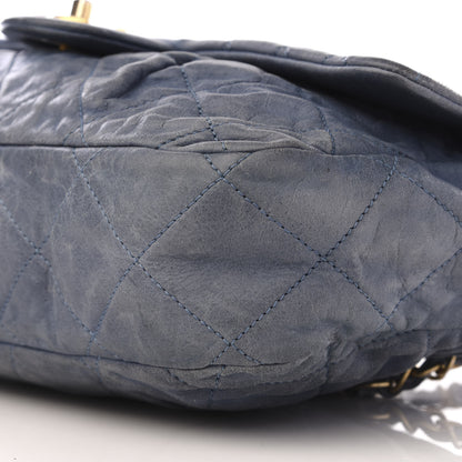 Chanel Iridescent Calfskin Large Chic Quilt Flap Dark Blue 6 of 9