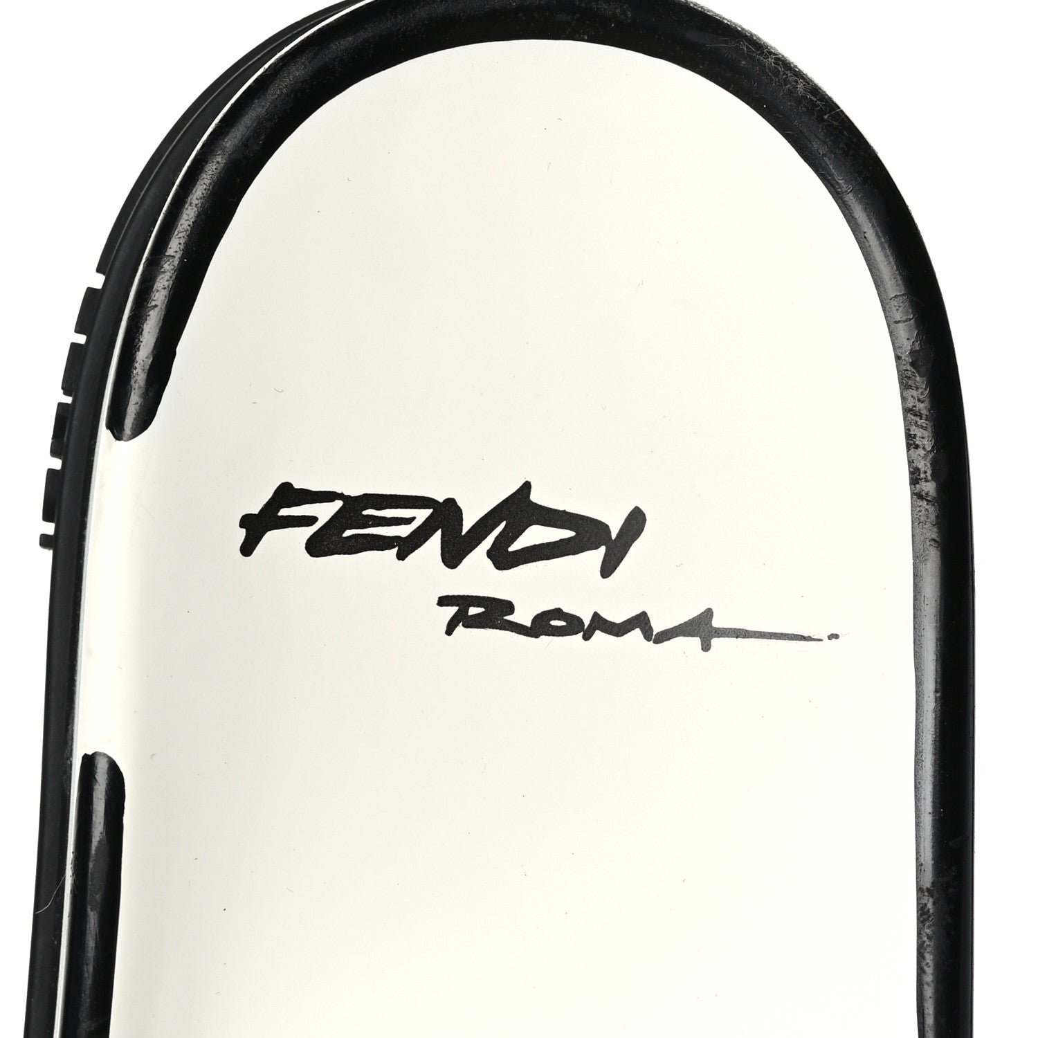 Fendi X JOSHUA VIDES Roma Calfskin Fussbetts Slide Sandals 36 Snow White Black 6 of 7
