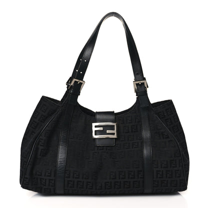 Fendi Zucchino Vitello Shoulder Bag Black 1 of 8