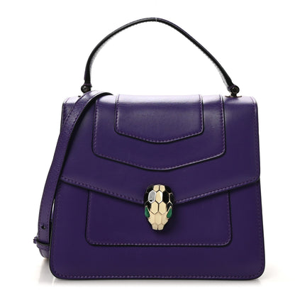 Bulgari Calfskin Serpenti Forever Top Handle Purple 1 of 17
