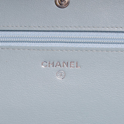 Chanel Caviar Sevruga Wallet on Chain WOC Light Blue 7 of 9