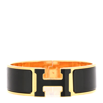 Hermes Enamel Wide Clic Clac H Bracelet GM Black 1 of 4