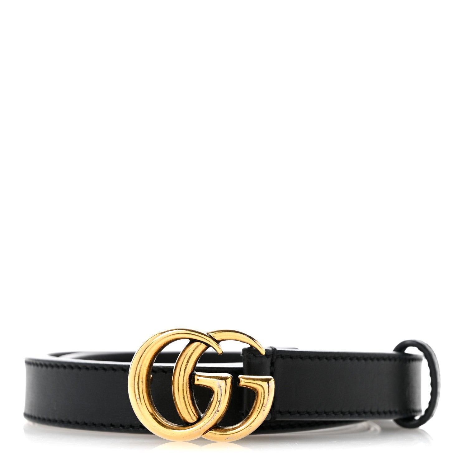 Gucci Calfskin Double G 20mm Belt 80 32 Black 1 of 8