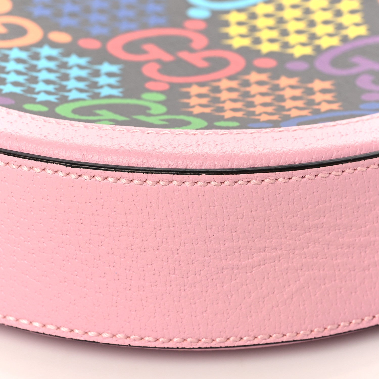 Gucci GG Supreme Monogram Psychedelic Round Shoulder Bag Black Multicolor Sugar Pink 10 of 10