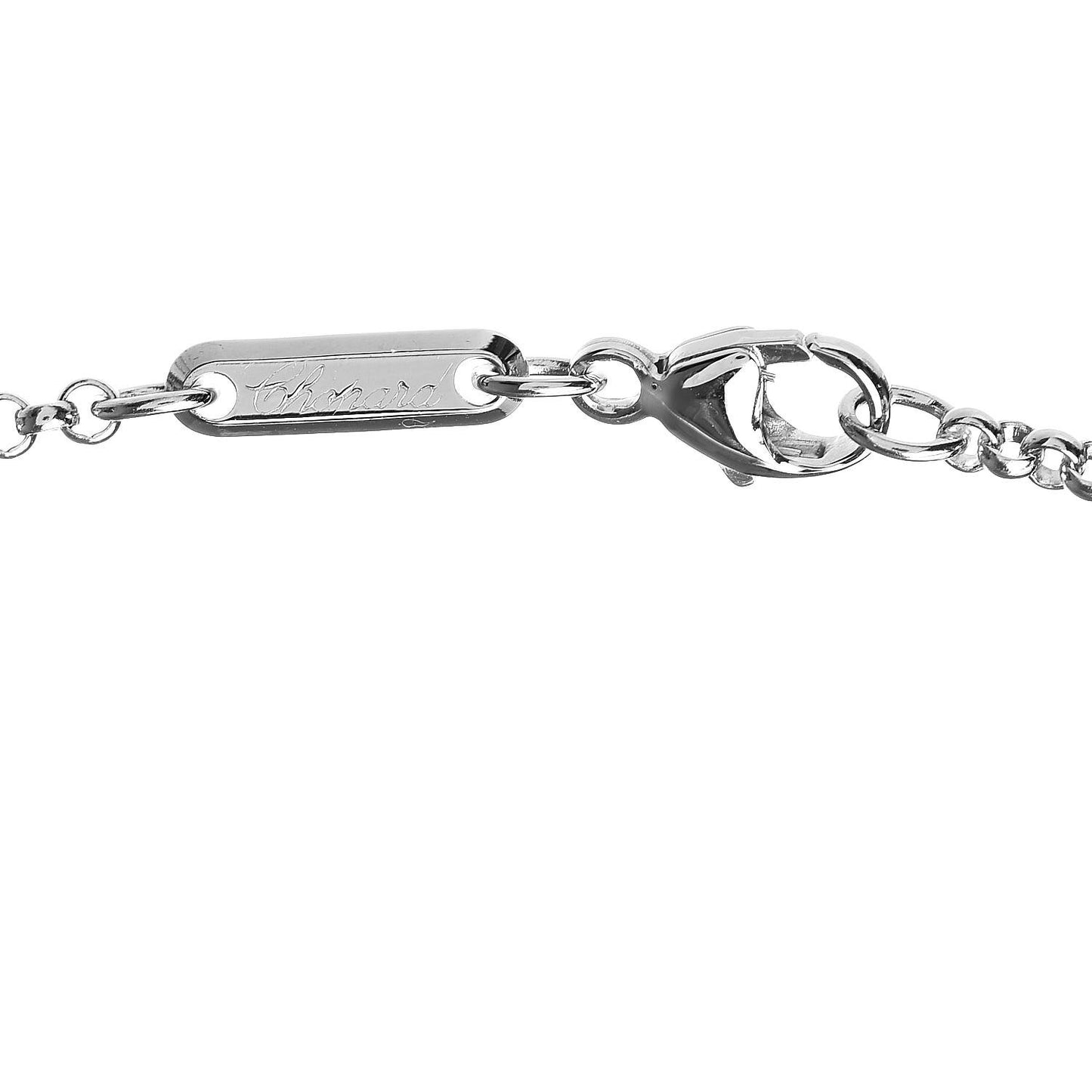 18K White Gold 3 Happy Diamonds Cross Pendant Necklace