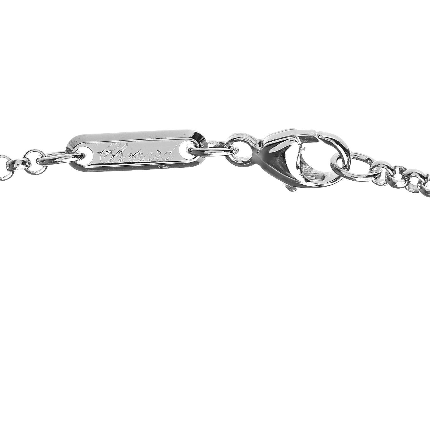 Chopard 18K White Gold 3 Happy Diamonds Cross Pendant Necklace 5 of 5