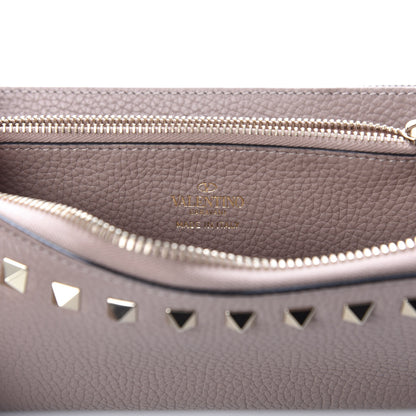 Valentino Garavani Grained Calfskin Rockstud Zip Around Wallet Poudre 6 of 6
