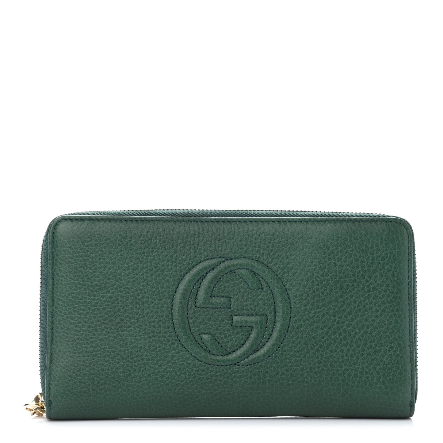 Pebbled Calfskin Soho Zip Around Wallet Green