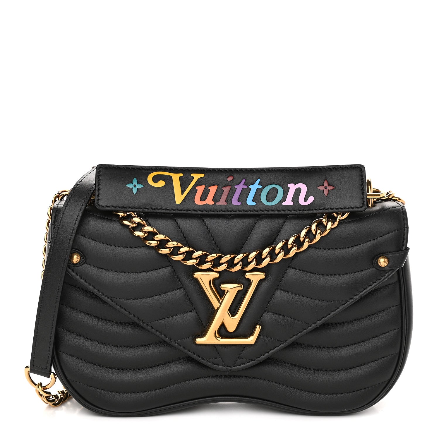 Louis Vuitton Calfskin New Wave Chain MM Black 1 of 8