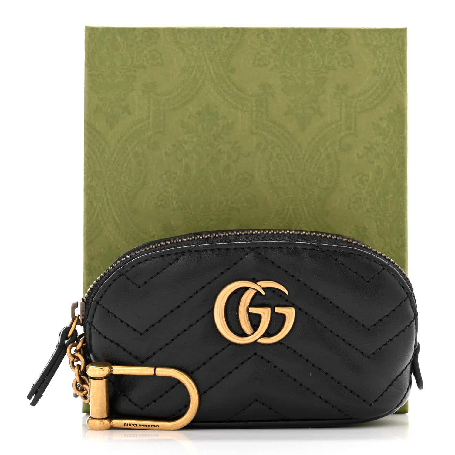 Gucci Calfskin Matelasse GG Marmont Key Pouch Black 9 of 9