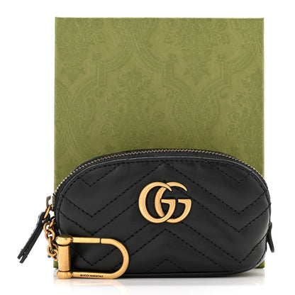 Gucci Calfskin Matelasse GG Marmont Key Pouch Black 9 of 9