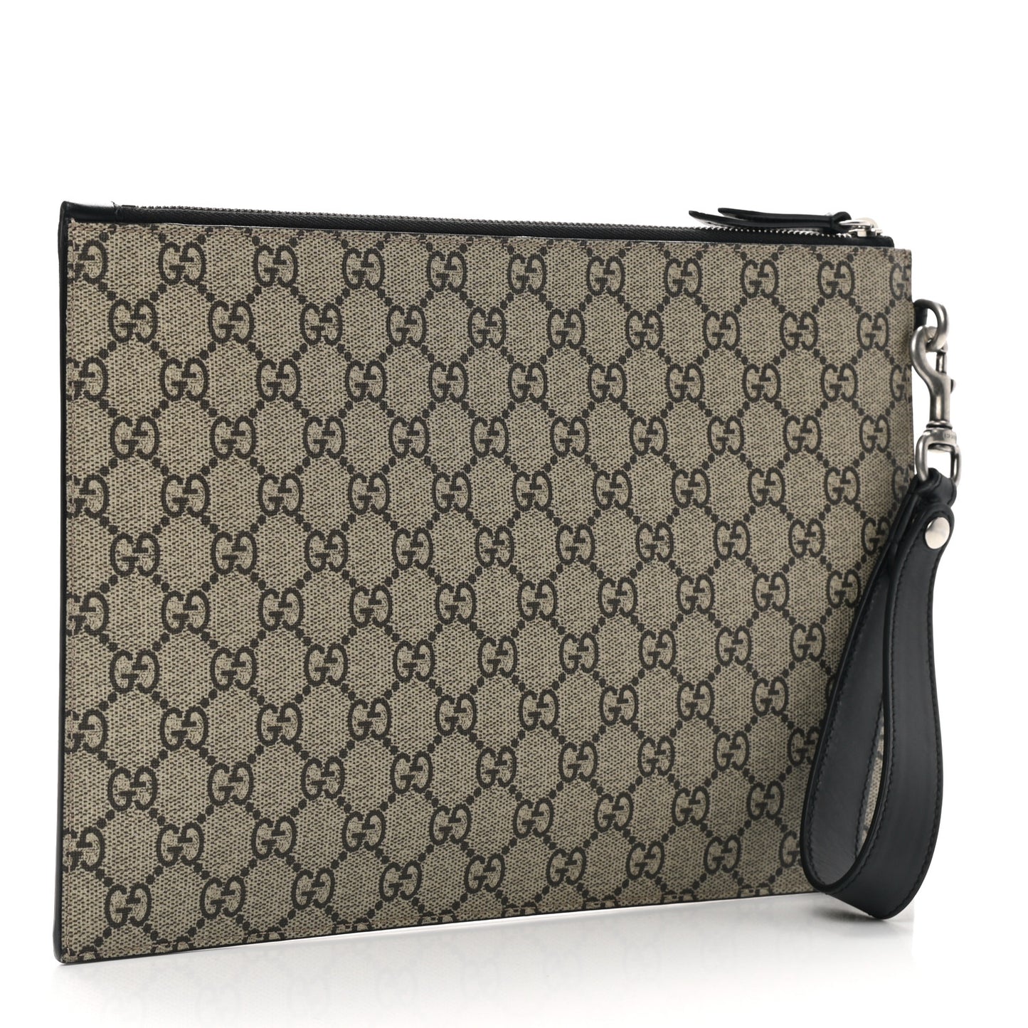 GG Supreme Monogram Blind For Love Wristlet Pouch Black