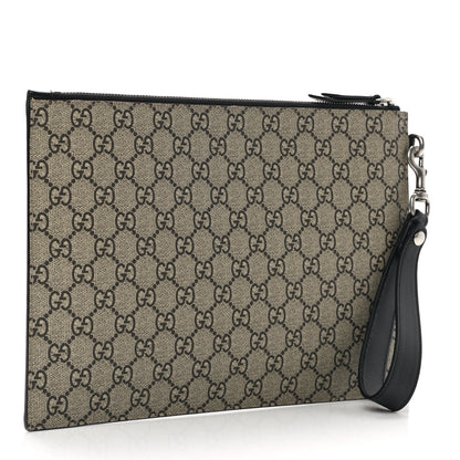 Gucci GG Supreme Monogram Blind For Love Wristlet Pouch Black 3 of 7