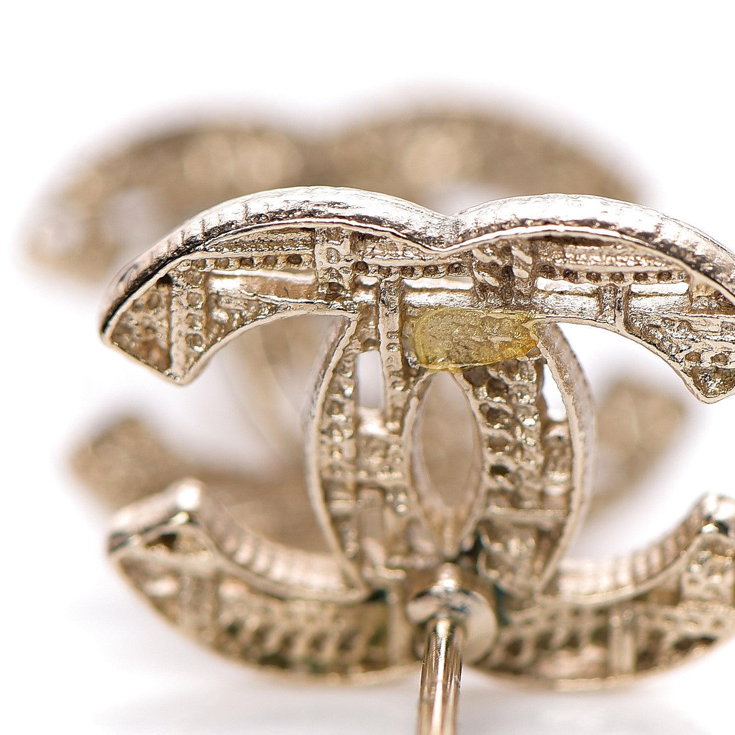 Chanel Tweed Effect CC Earrings Gold 3 of 3
