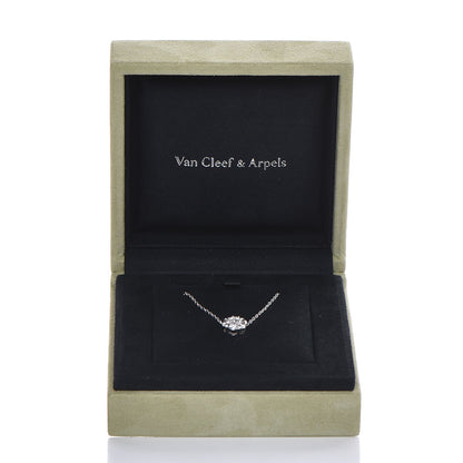 Van Cleef & Arpels 18K White Gold Diamond Large Fleurette Pendant Necklace 17 of 18