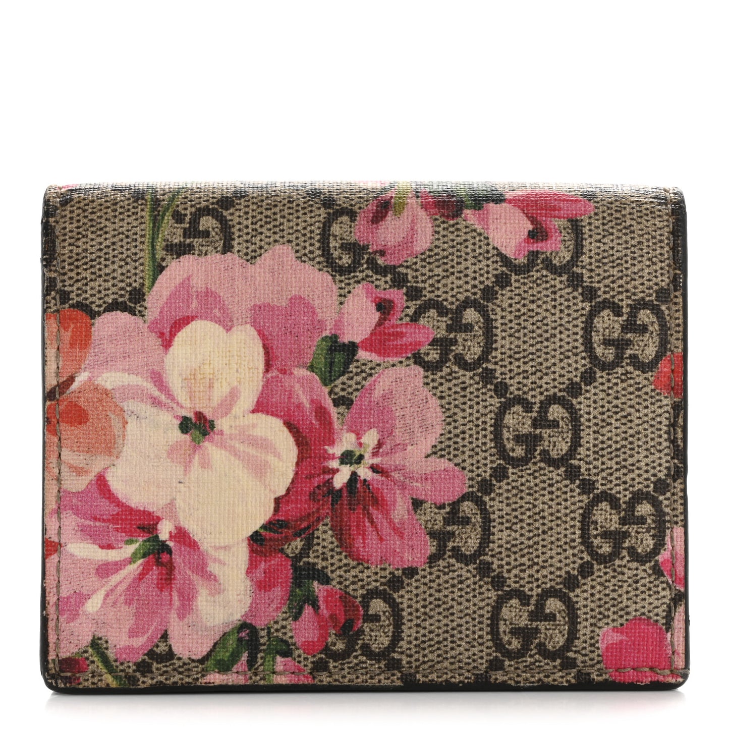 GG Supreme Monogram Blooms Card Case Beige Multicolor Dry Rose