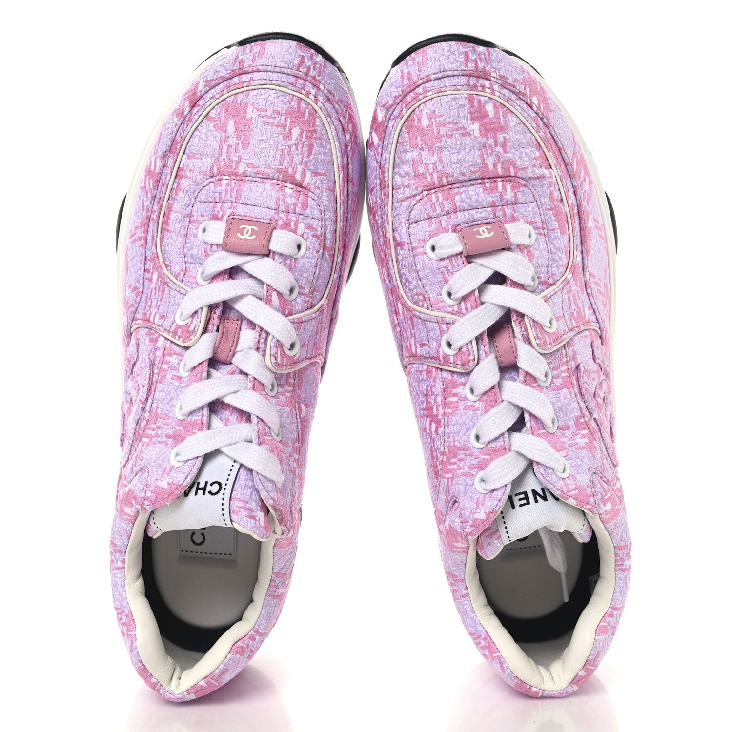 Chanel Tweed CC Sneakers 39 Pink 2 of 8