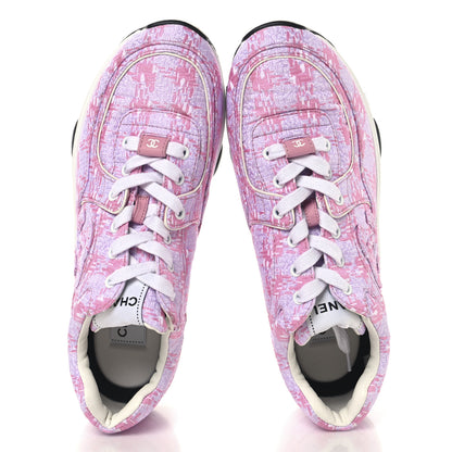 Chanel Tweed CC Sneakers 39 Pink 2 of 8