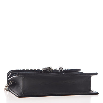 Gucci Velvet Crystal Super Mini Dionysus Shoulder Bag Black 4 of 7