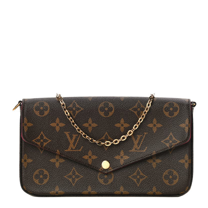 Louis Vuitton Monogram Pochette Felicie Chain Wallet Fuchsia 3 of 11
