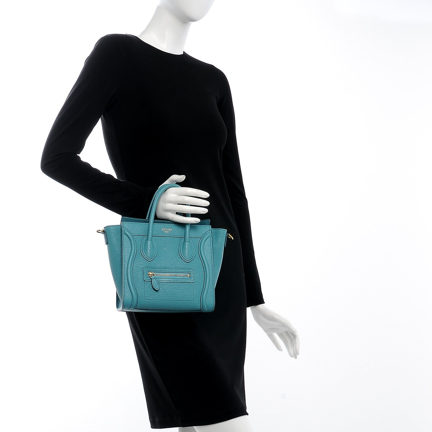 Celine Goatskin Nano Luggage Antarctic 3 of 10