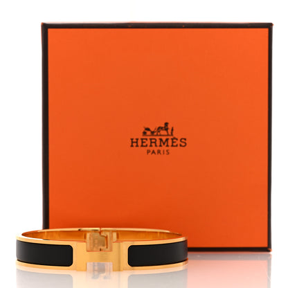 Hermes Matte Enamel Narrow Clic Clac HH Bracelet Black 5 of 5